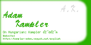 adam kampler business card